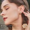 Gold Plated Sterling Silver Rose Flower Earring Studs, Hypoallergenic & Nickel Free Earrings for Women