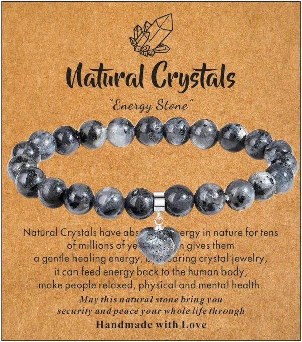 81Ouci-75rL._AC_SL1400.jpg Healing Crystal Bracelet for Women, 8 mm Natural Gemstone Beaded Bracelet, Love Heart Bracelet Jewelry Gifts for Birthday Mothers Day Valentine's Day Anniversary