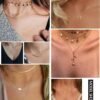 81i1whhj4uL._AC_SL1500.jpg 20PCS 14K Gold Plated Choker Necklaces for Women, Dainty Gold Diamond Coin Pearl Pendant Simple Chain Necklace Set Cute Gold Layered Necklaces for Women Teen Jewelry Gifts