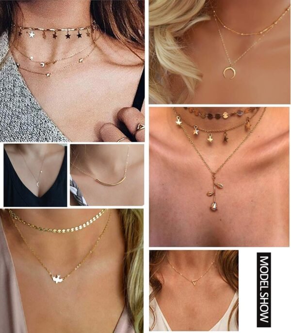 81i1whhj4uL._AC_SL1500.jpg 20PCS 14K Gold Plated Choker Necklaces for Women, Dainty Gold Diamond Coin Pearl Pendant Simple Chain Necklace Set Cute Gold Layered Necklaces for Women Teen Jewelry Gifts