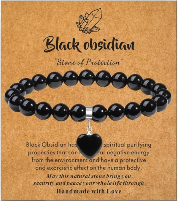 81iBPaApbvL._AC_SL1400.jpg Healing Crystal Bracelet for Women, 8 mm Natural Gemstone Beaded Bracelet, Love Heart Bracelet Jewelry Gifts for Birthday Mothers Day Valentine's Day Anniversary