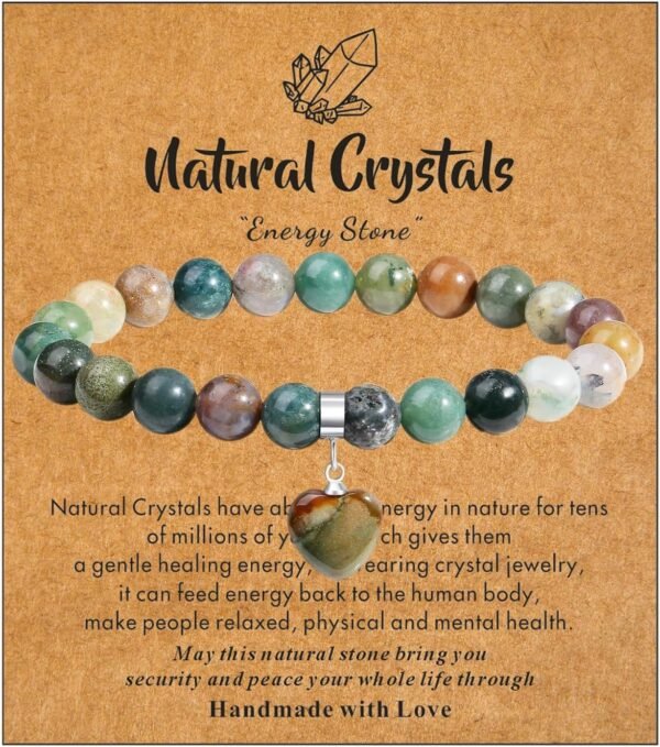 81l0QvPMfLL._AC_SL1400.jpg Healing Crystal Bracelet for Women, 8 mm Natural Gemstone Beaded Bracelet, Love Heart Bracelet Jewelry Gifts for Birthday Mothers Day Valentine's Day Anniversary