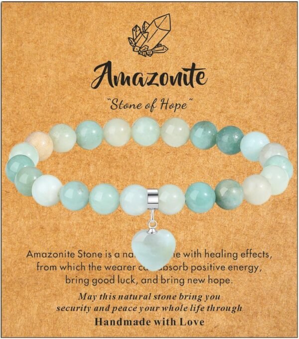 81nXORHyYNL._AC_SL1400.jpg Healing Crystal Bracelet for Women, 8 mm Natural Gemstone Beaded Bracelet, Love Heart Bracelet Jewelry Gifts for Birthday Mothers Day Valentine's Day Anniversary