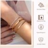 14K Gold Bracelets for Women Trendy Bangle Cuff Chain Bracelets Set Gold Plated Paperclip Bead Tennis Bracelet Chunky Gold Filled Bracelet Stack 3/4PCS