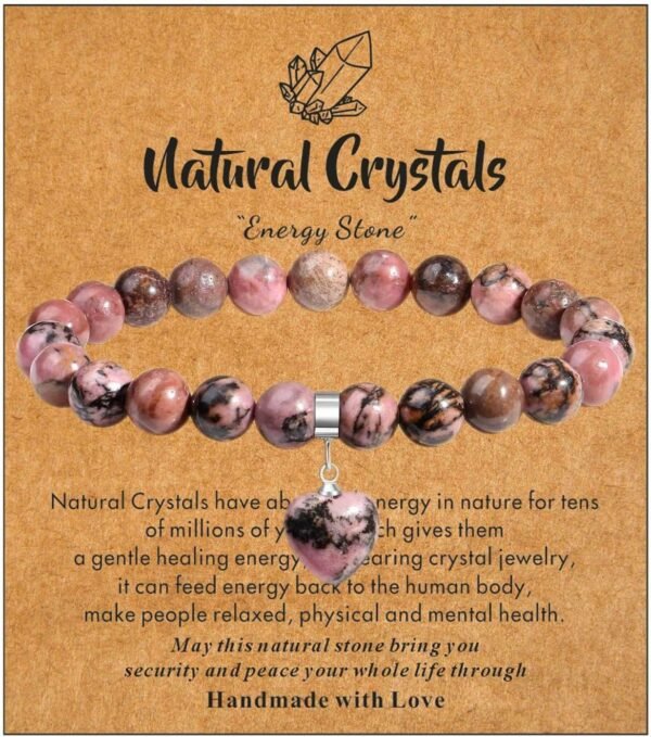 81q7N4E6JUL._AC_SL1400.jpg Healing Crystal Bracelet for Women, 8 mm Natural Gemstone Beaded Bracelet, Love Heart Bracelet Jewelry Gifts for Birthday Mothers Day Valentine's Day Anniversary