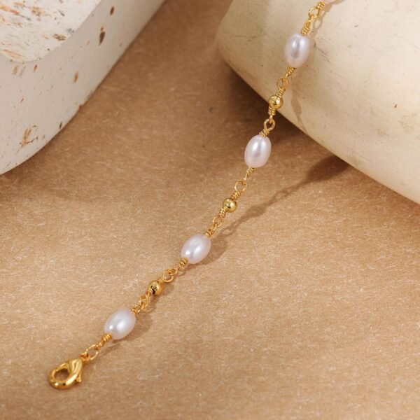 81uBlPFqhUL._AC_SL1500.jpg Gold Pearl Bracelets for Women Trendy, 14K Real Gold Plated Dainty Stackable Snake Chain CZ Heart Pendant Bracelets, Layered Waterproof Jewelry Gift for Women Adjustable 6"+2"