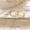 14K Gold Plated Stackable Rings for Women Non Tarnish - Dainty Cubic Zirconia Wedding Bands Ring Set Minimalist Trendy Statement Engagement Promise Thumb Rings Stacking Size 5-10